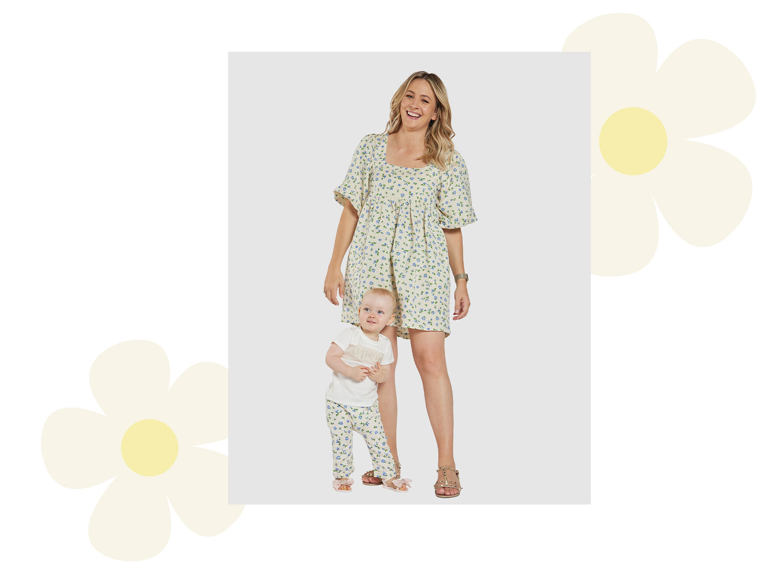 Ava Linen Floral Baby Pants