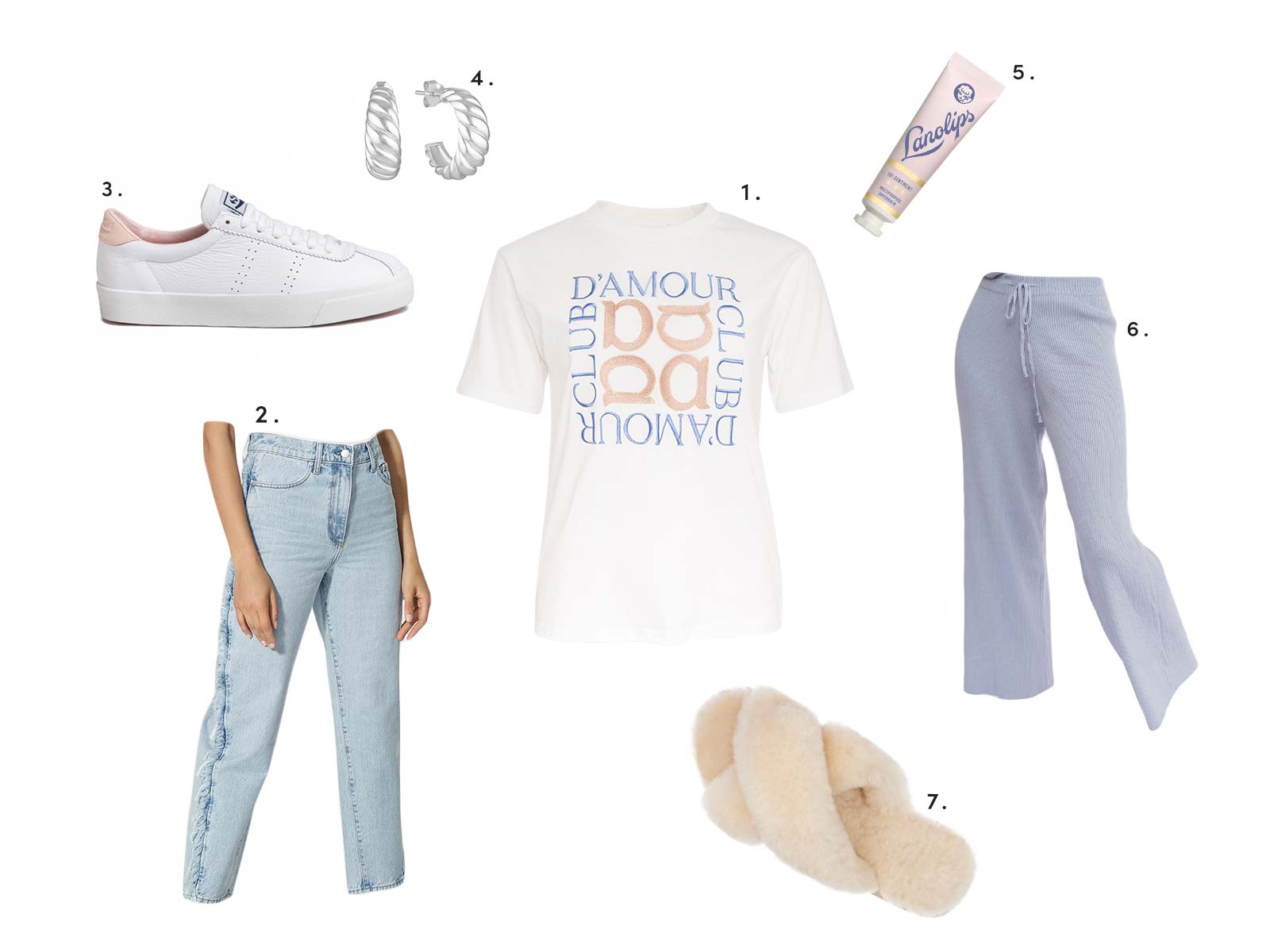 Winter Styling Apero embroidered logo tee, denim pants, sneakers and more