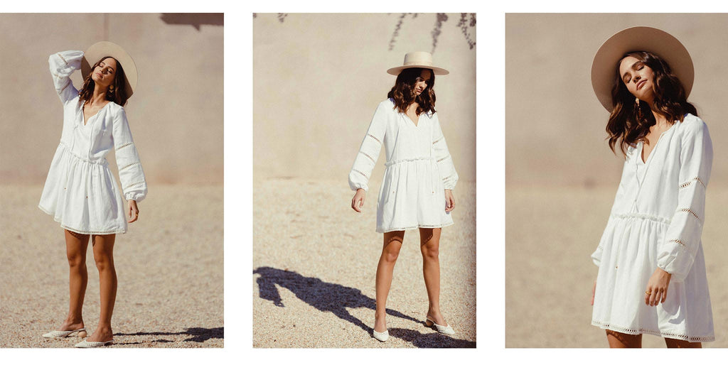 August Linen White Dress