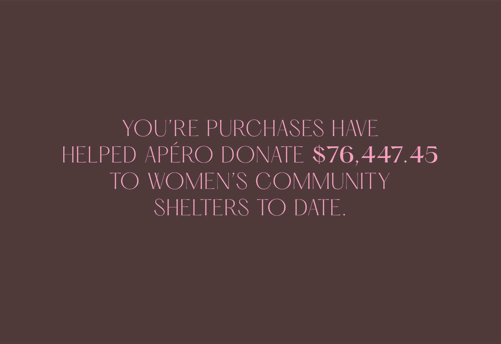 Women's Community Shelters donation