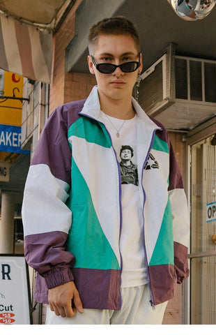 Block Patchwork Windbreaker