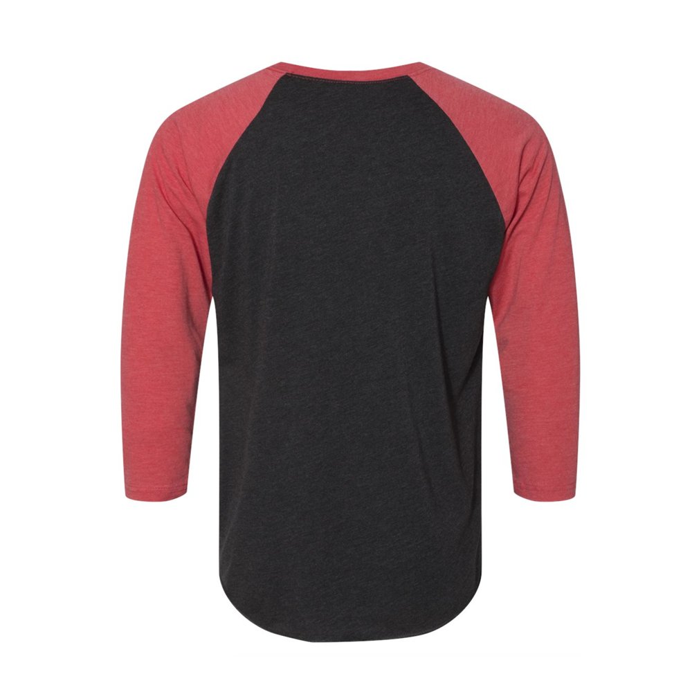 black and red baseball tee