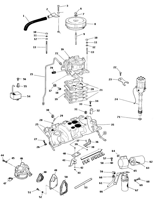 Model 220 - 305 C.I.D. - 5.0 Liter Standard Intake Manifold Assembly