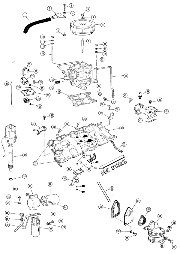 Model 270 - 350 C.I.D. - 5.7 Liter Low Profile Intake Manifold Assembly