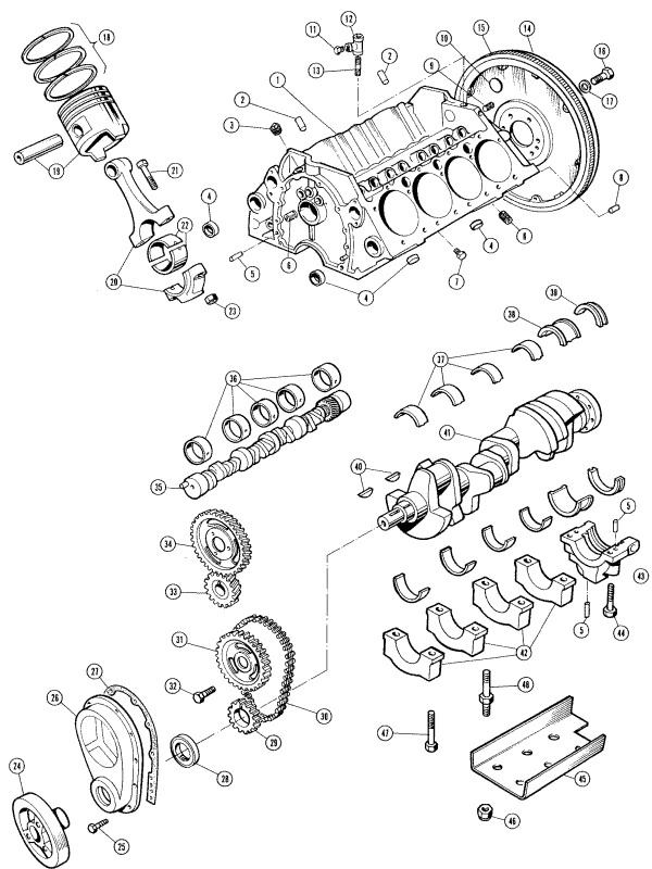 Model 220 - 305 C.I.D. - 5.0 Liter Cylinder Block Assembly