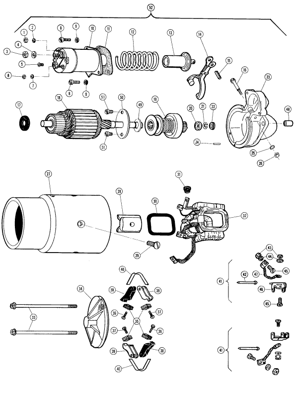 Model 220 - 305 C.I.D. - 5.0 Liter Starter Assembly