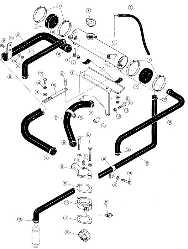 Model 220 - 305 C.I.D. - 5.0 Liter Fresh Water Cooling Half System Rear