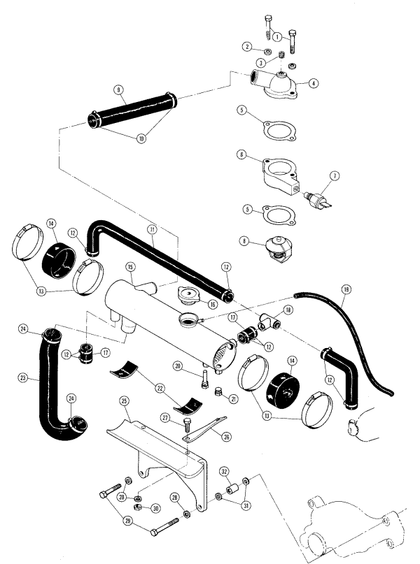 Model 220 - 305 C.I.D. - 5.0 Liter Fresh Water Cooling Half System Front