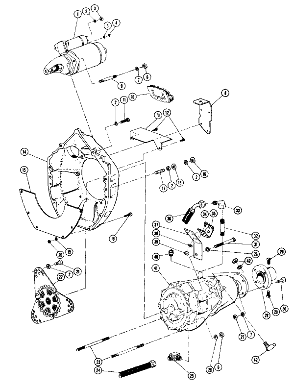 Model V-6 262 C.I.D. - 4.3 Litre Flywheel Housing Assembly