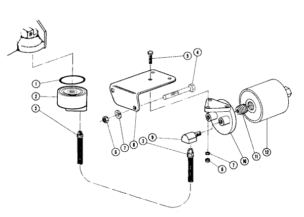 Model V-6 262 C.I.D. - 4.3 Litre Oil Filter Assembly