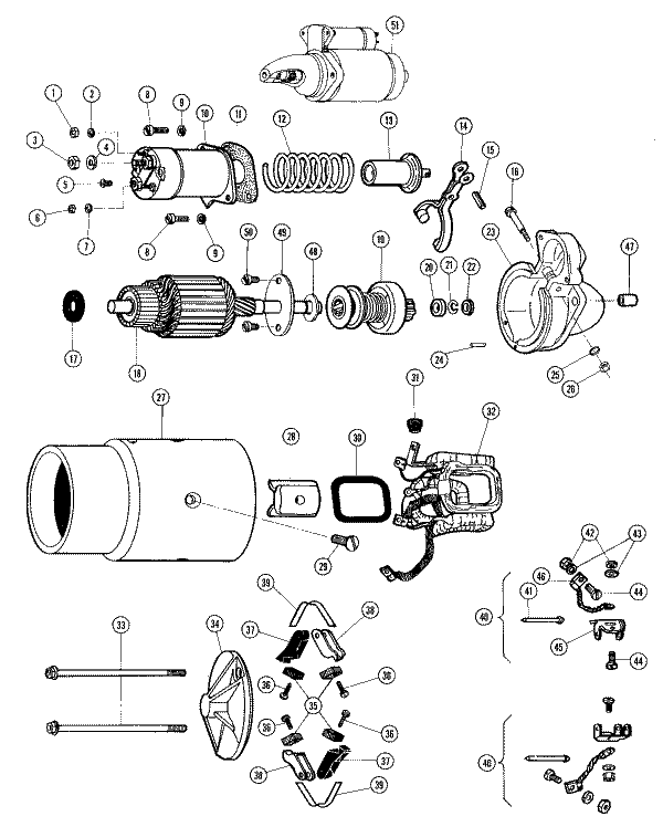 Model V-6 262 C.I.D. - 4.3 Litre Starter Assembly