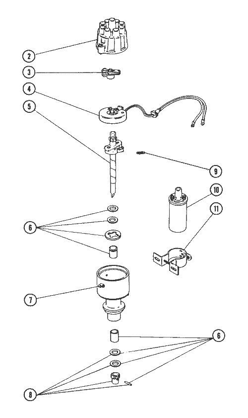 Model 305 - 305 C.I.D. - 5.0 Liter Prestolite Distributor Assembly