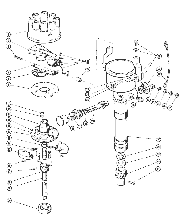 Model 305 - 305 C.I.D. - 5.0 Liter Mallory Tach Driver Distributor Assembly