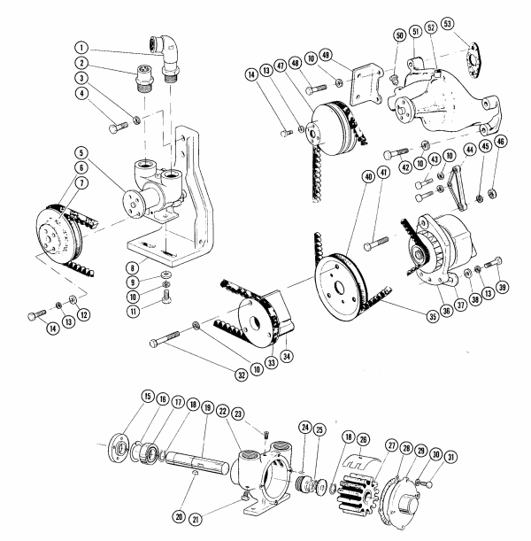 Model 350 454 C.I.D. Circulation & Raw Water Pumps