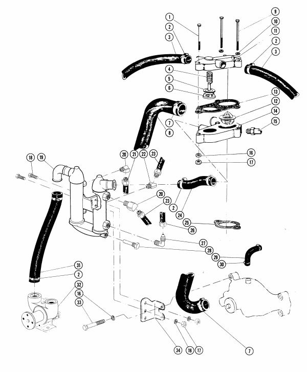 Model 350 454 C.I.D. Raw Water Cooling System