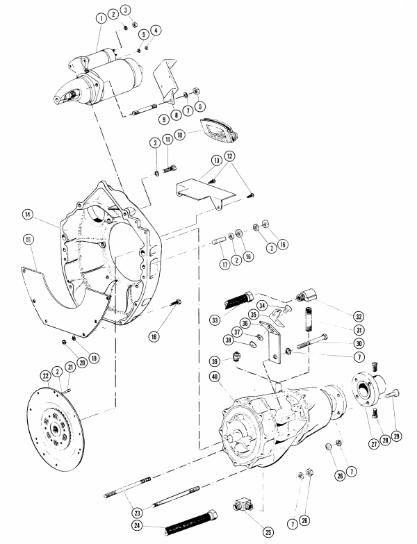 Model 350 454 C.I.D. Flywheel Housing Assembly