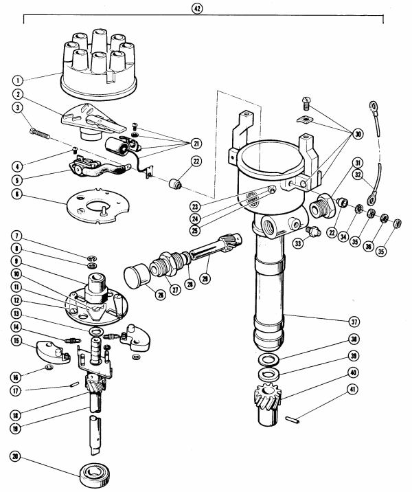 Model 350 454 C.I.D. Mallory Tach Drive Distributor Assembly