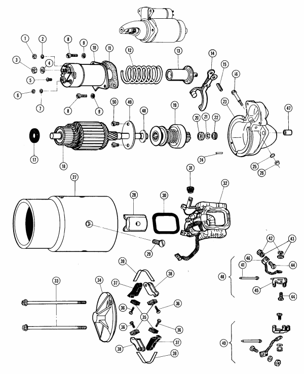 Model 350 454 C.I.D. Starter Assembly