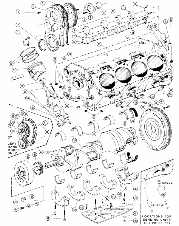 Model 350 454 C.I.D. Cylinder Block Assembly