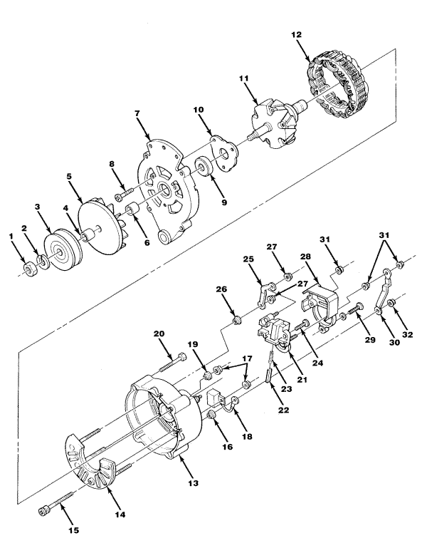 Model 350XLI - 350 C.I.D. - 5.7L Alternator Assembly (Mando)