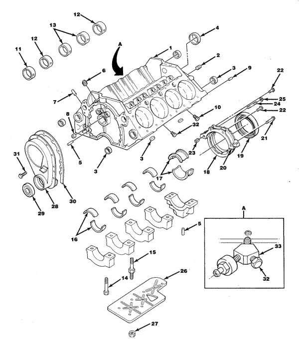 Model 350XLI - 350 C.I.D. - 5.7L Cylinder Block Assembly