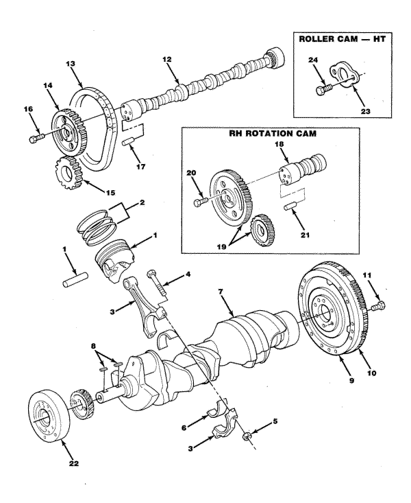 Model 350XLI - 350 C.I.D. - 5.7L Crankshaft, Cam & Piston Assembly