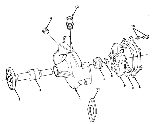 Model TB454XL Engine Water Circulation Pump