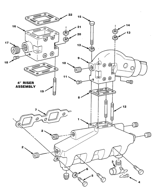 Model TB454XL Exhaust Manifold Assembly