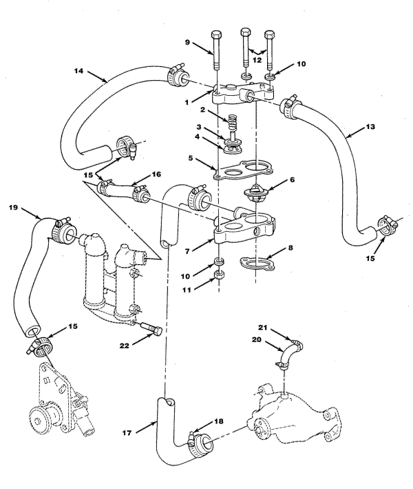 Model TB454XL Raw Water Cooling Components