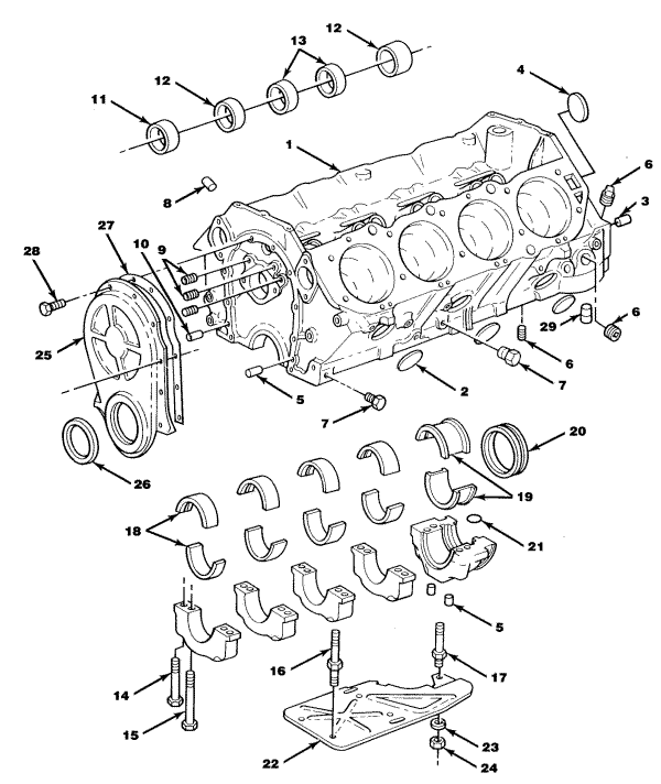 Model CM 454 HO Cylinder Block Assembly