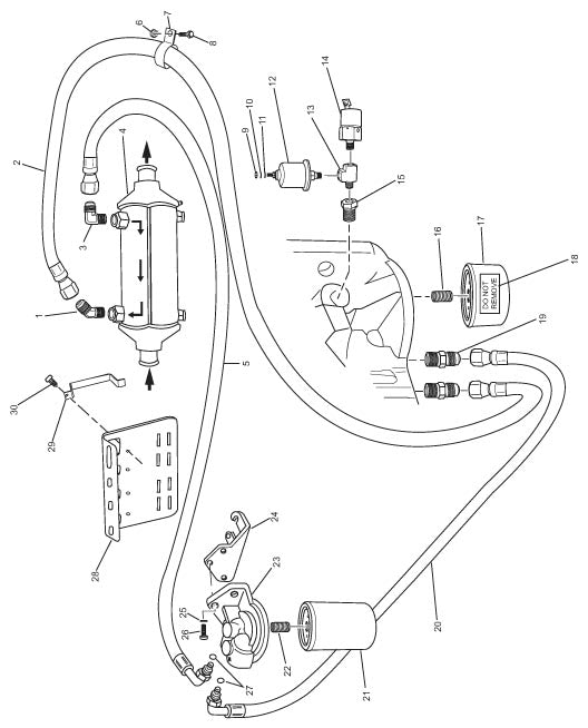 Model MP8.1L Remote Oil Filter Components