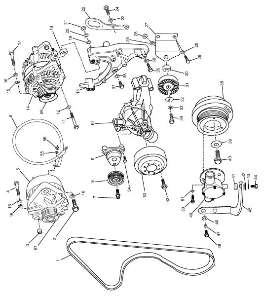 Model MP8.1L Accessory Drive System Components