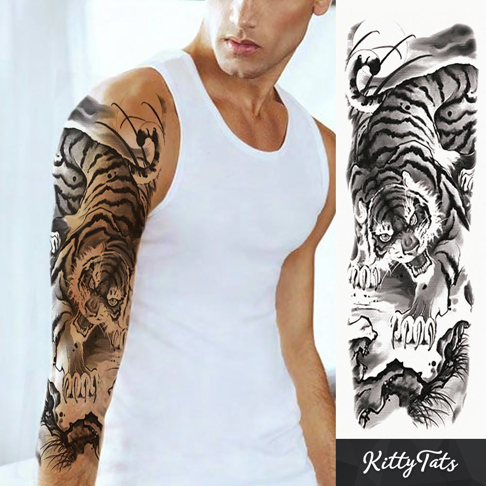 tiger stripe tattoo sleeve