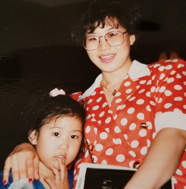 A childhood photo of Jane Dua, founder of Nunchi, with her mother