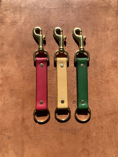 hand-dyed leather keychain