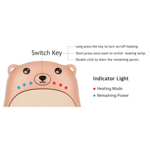 Hand warmer use manual - 3 indicator light