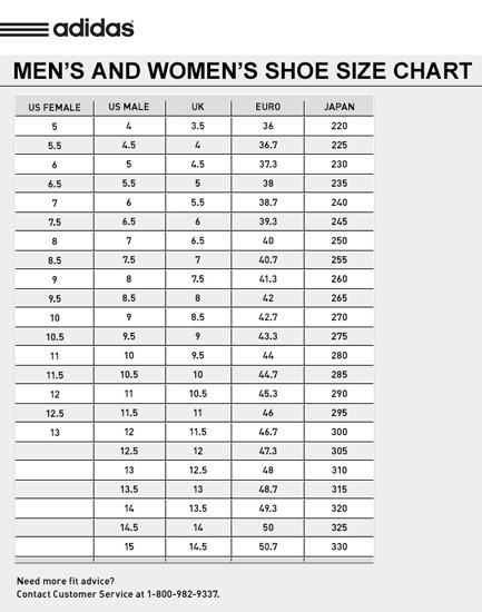 adidas nmd size chart