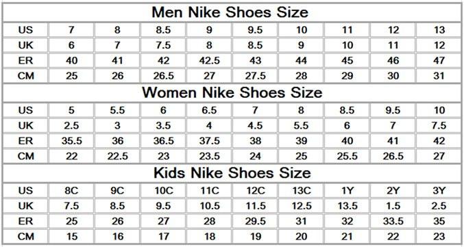 nike air max 9 size guide