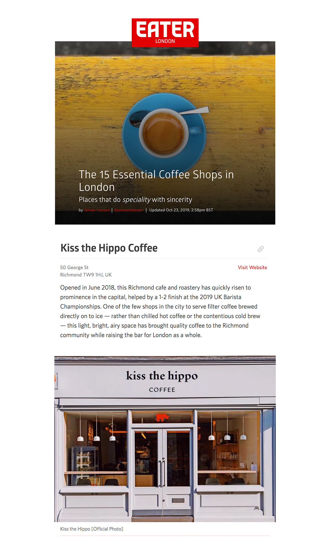 kiss the hippo - coffee - press images