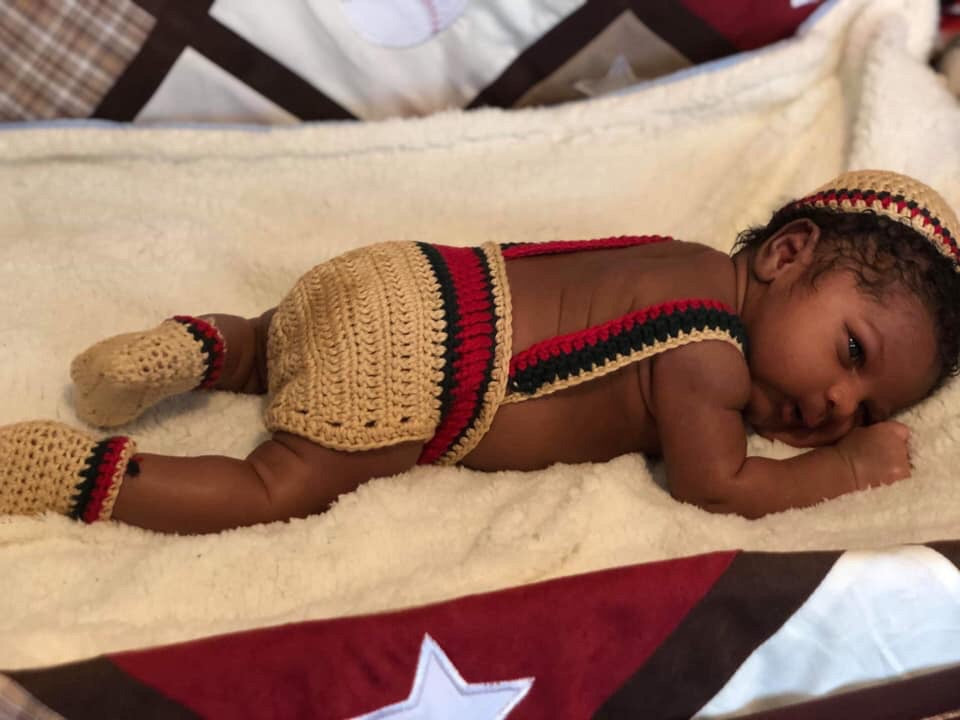 gucci crochet baby outfit