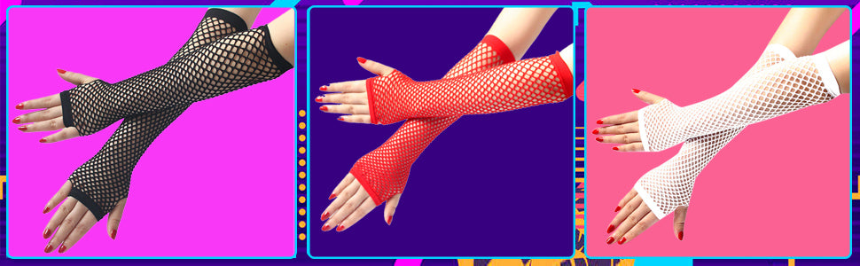 3 Pairs Fishnet Gloves for Woman