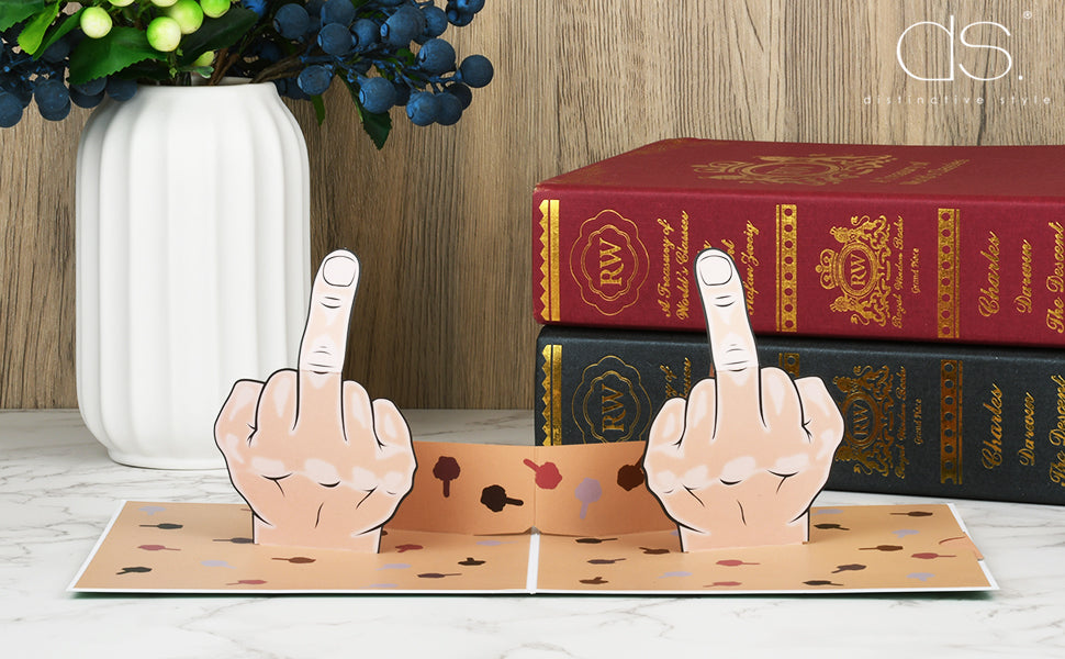 Funny Birthday Cards Middle Finger Pop Up Card