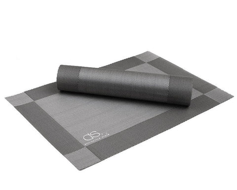 6 Pcs 30cm x 45cm PVC Insulated Stain Free Table Placemat - Gray