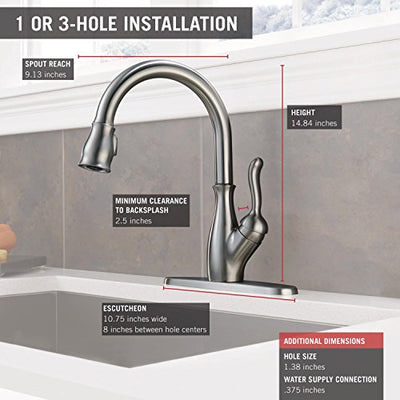 Delta Faucet 9178 Ar Dst Leland Single Handle Pull Down Kitchen