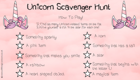 Unicorn Scavenger Hunt 