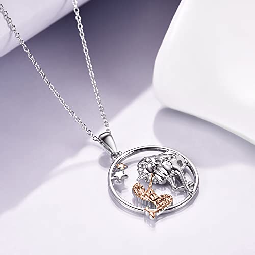 Silver & Copper Unicorn Mermaid Necklace | Gift Idea 