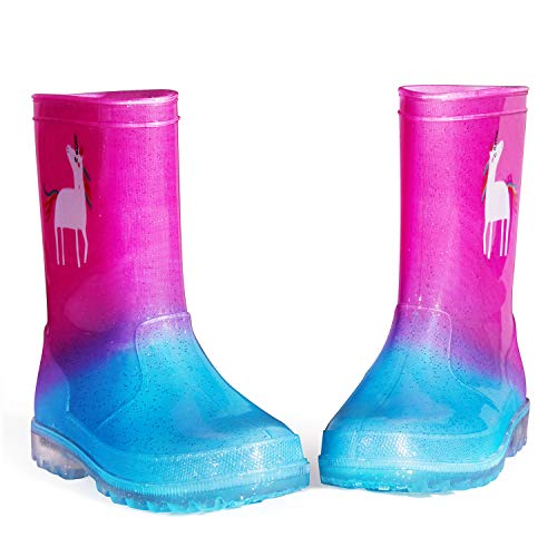 Unicorn Light-Up Rain Boots, Flashing 