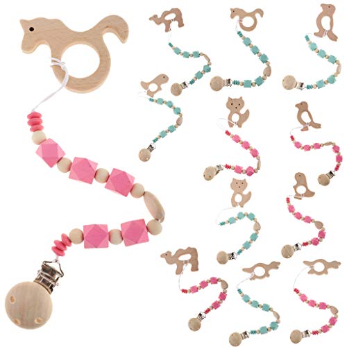 Unicorn Wooden/Silicone Dummy Clip/Chain/Teether/Holder for Babies ...