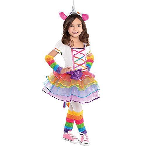 Girls Cute Rainbow Unicorn Costume | Dress, Headband, Tail – All Things ...