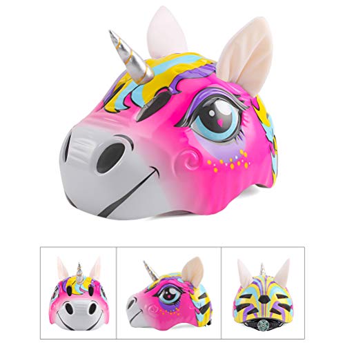 Unicorn 3D Bike Helmet For Kids | Pink | Rear Light | 2-6 Years Old ...